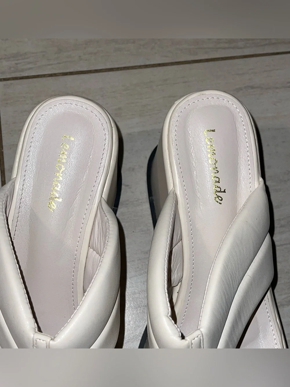 White Lightweight Padded Thong Chunky Platform Sandals